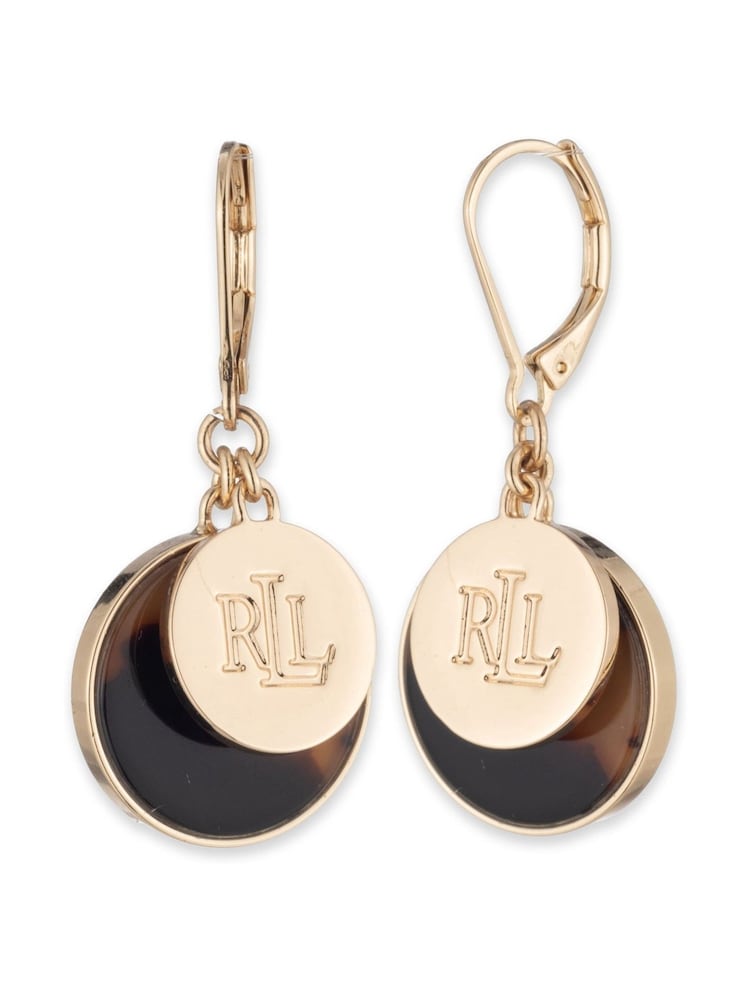 Lauren Ralph Lauren Gold Tone Walton Tort Earrings - Image 1 of 1