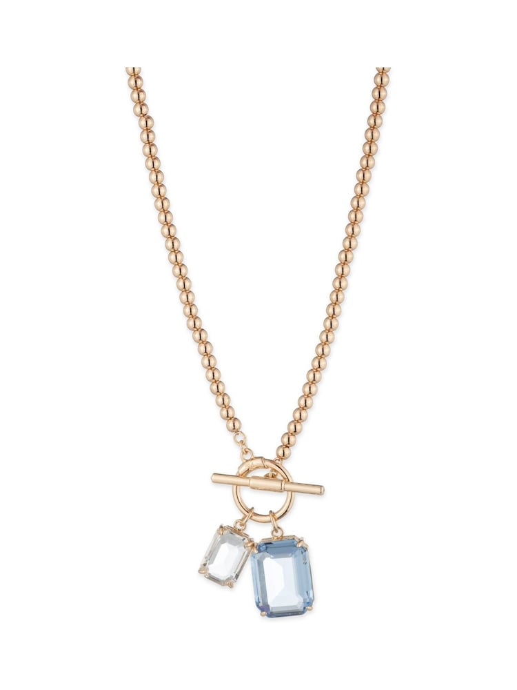 Lauren Ralph Lauren Gold Tone Pareidolia Light Sapphire Necklace - Image 1 of 1