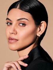 Lauren Ralph Lauren Ribbed Gold Tone Mini Hoop Earrings with Crystal - Image 2 of 2