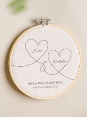 Names in Hearts Cotton Anniversary Hoop by No Ordinary Gift - Image 1 of 1