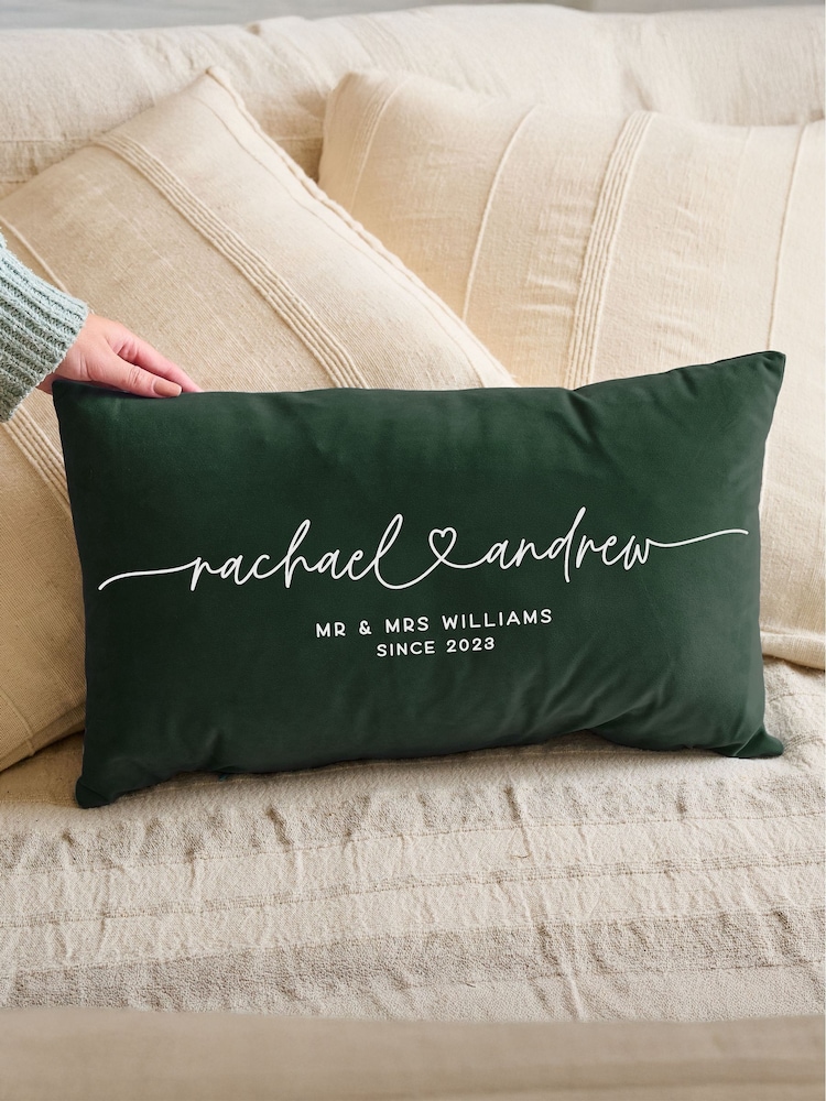 Couples Names Velvet Cushion by No Ordinary Gift - Image 2 of 4