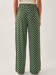 Monsoon Green Daisey Geometric Wide Leg Trousers - Image 2 of 5