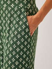 Monsoon Green Daisey Geometric Wide Leg Trousers - Image 5 of 5