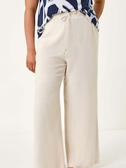 Roman Natural Curve Linen Mix Trousers - Image 4 of 5