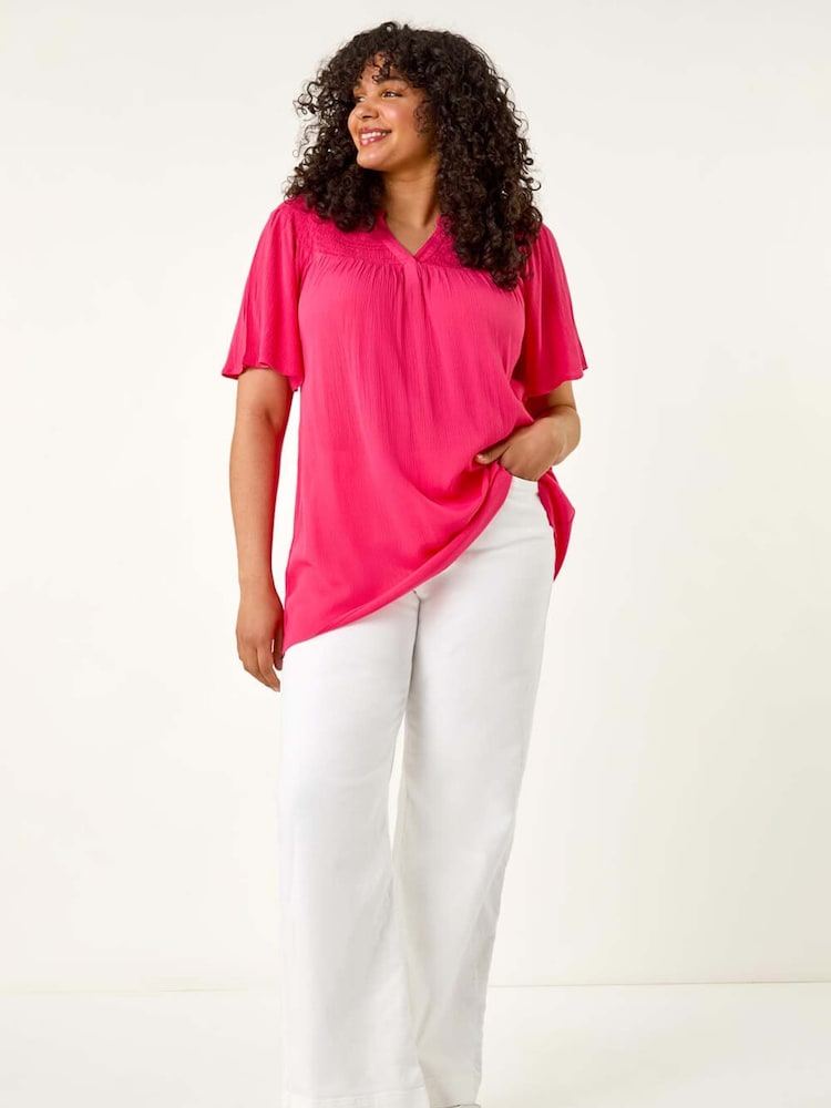 Rosa - Roman Curve Shirred Yoke Blouse - Imagen 2 de 5
