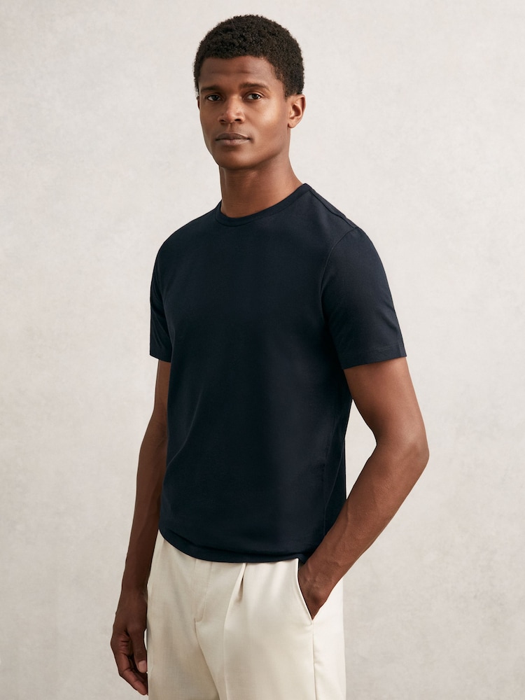 Reiss White/Navy/Dark Sage Green Bless T-Shirts 3 Pack - Image 2 of 7