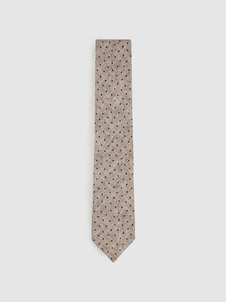 Reiss Grey Melange Pio Tie - Image 1 of 5