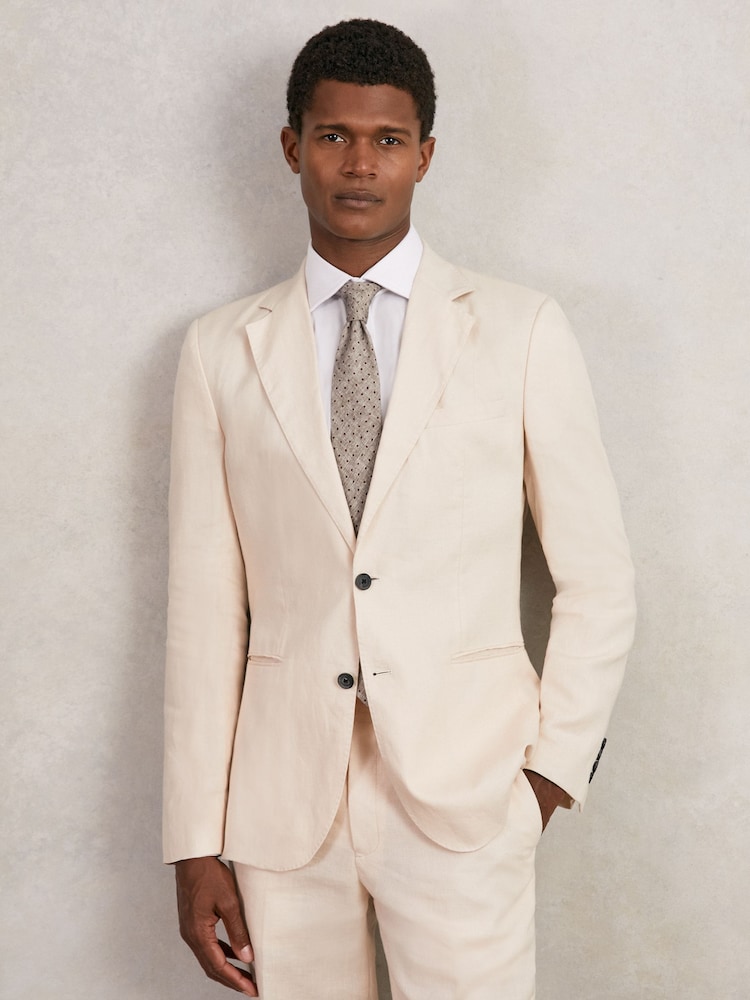Reiss Grey Melange Pio Tie - Image 2 of 5
