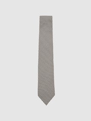 Reiss Chocolate Brown Multi Palmiro Tie - Image 1 of 5
