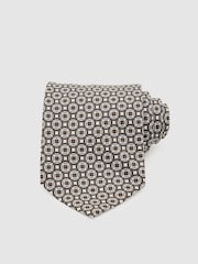 Reiss Chocolate Brown Multi Palmiro Tie - Image 2 of 5