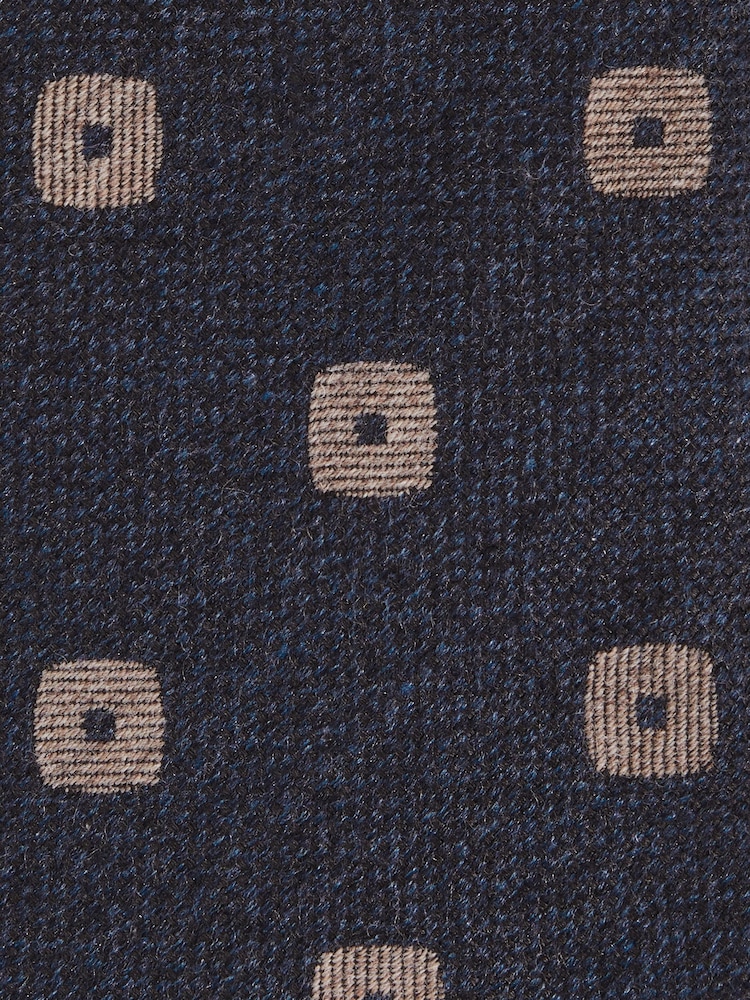 Reiss Navy Marco Silk-Wool Square-Medallion Tie - Image 6 of 6
