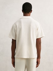 Reiss Off White Leon Cotton-Blend Crochet Shirt - Image 5 of 6