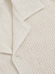 Reiss Off White Leon Cotton-Blend Crochet Shirt - Image 6 of 6