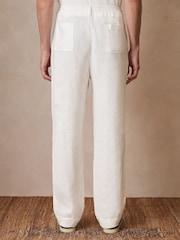 Reiss White Leo Reiss | Ché Linen Wide-Leg Trousers - Image 6 of 7