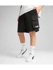 Puma Black Mens Essentials No.1 Logo Woven Cargo 9" Shorts - Image 1 of 5