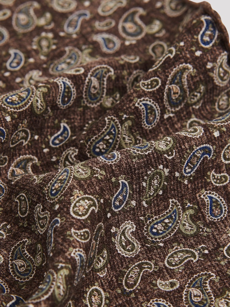Reiss Sage Geronimo Silk Medallion Paisley Pocket Square - Image 5 of 5 Reiss Sage Geronimo Silk Medallion Paisley Pocket Square - Image 5 of 5