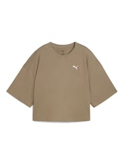 Puma Brown Womens Oversized Wardrobe Short T-Shirt - Image 1 of 1