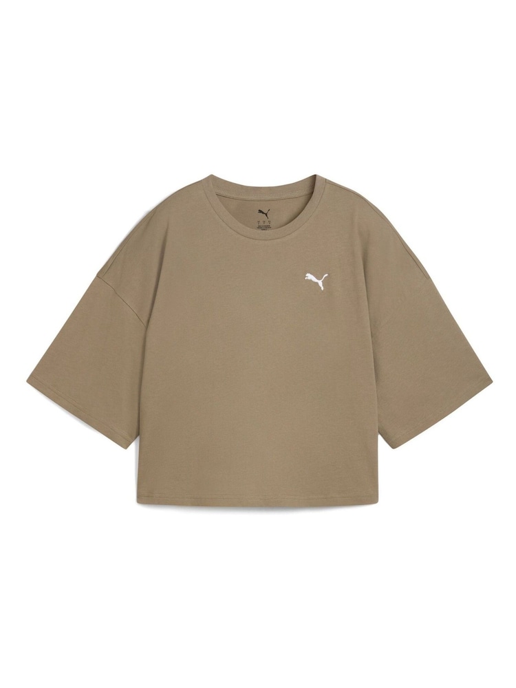 Puma Brown Womens Oversized Wardrobe Short T-Shirt - Image 1 of 1