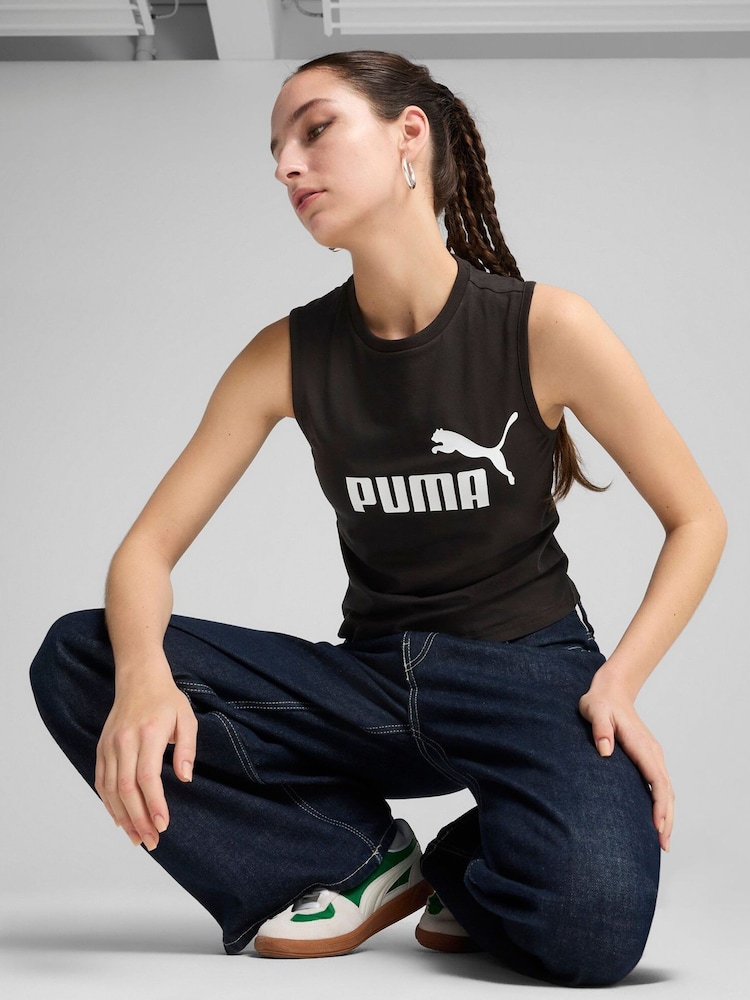 Puma Black Womens Slim Ess No.1 Logo Tank Top - Image 1 of 5
