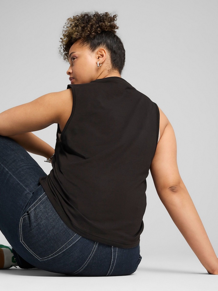Puma Black Womens Slim Ess No.1 Logo Tank Top - Image 2 of 5