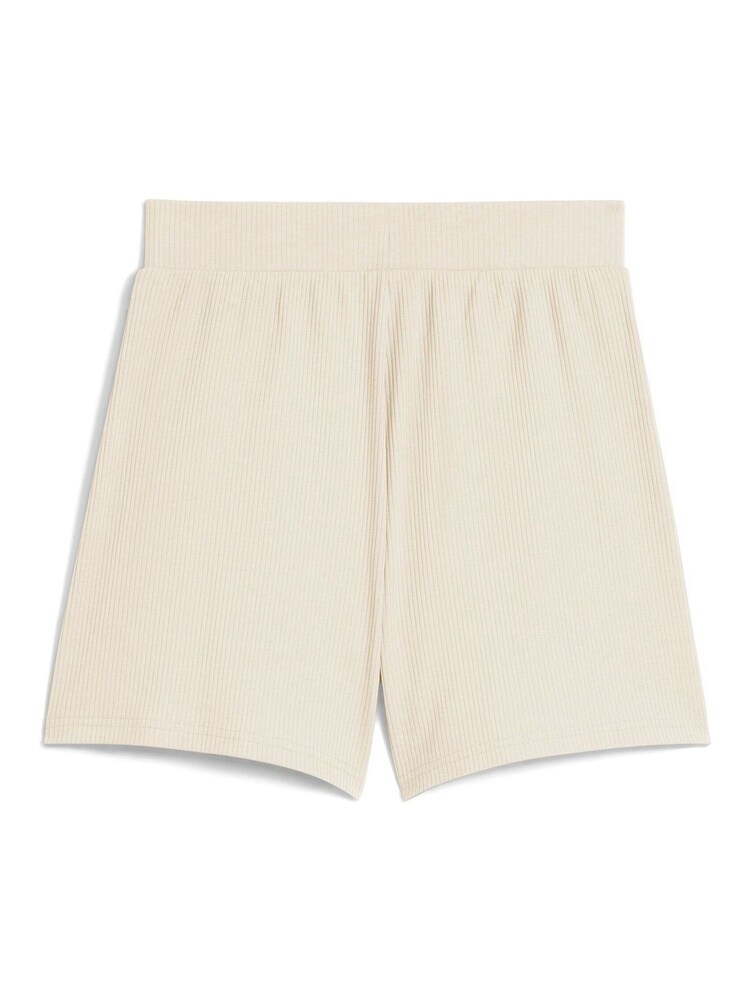 Puma Natural ESS Elevated 5" High-Rise Rib Shorts - Image 3 of 4