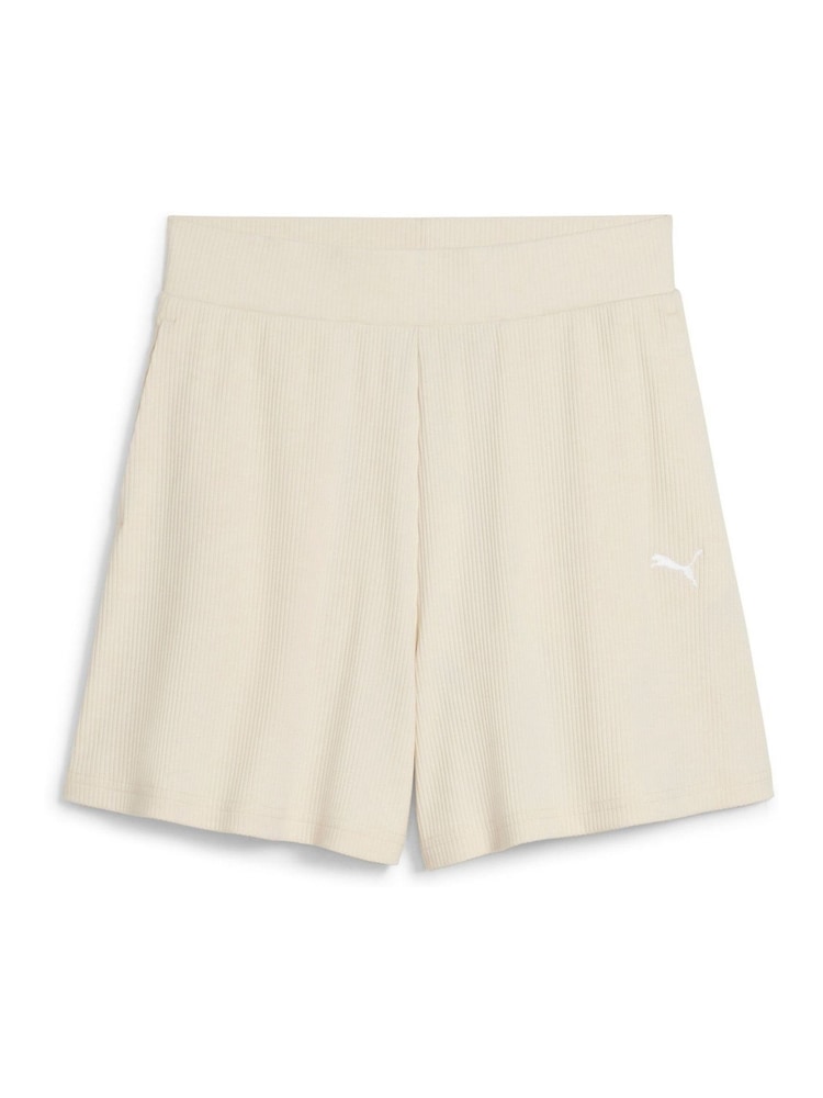 Puma Natural ESS Elevated 5" High-Rise Rib Shorts - Image 4 of 4