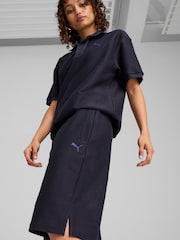 Puma Blue Mens Premium Essential Jacquard Long Line Relaxed Shorts - Image 1 of 5