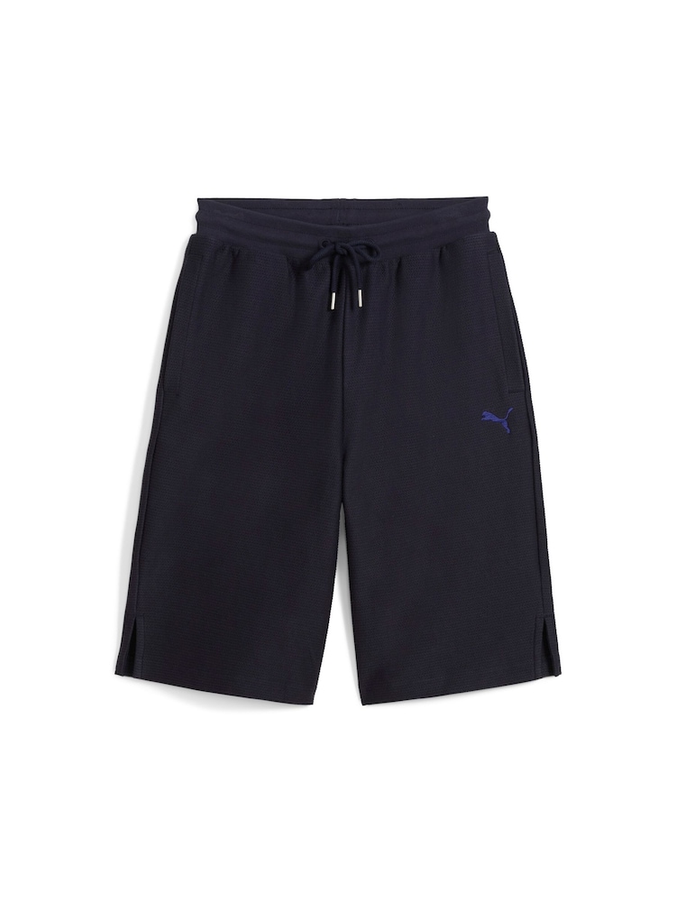 Puma Blue Mens Premium Essential Jacquard Long Line Relaxed Shorts - Image 5 of 5