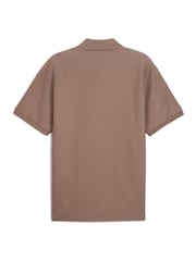 Puma Brown Mens Premium Essential Relaxed Jacquard Polo Shirt - Image 7 of 8