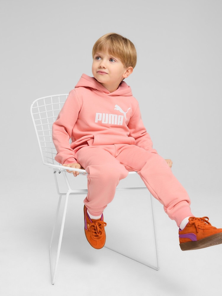 צבע אלמוג - Puma קפוצ'ון פליז בייסיק עם לוגו, דגם 1 .No, לילדים - תמונה 1 מתוך 4