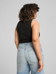 Puma Black Womens Wardrobe Ribbed Crop Top - Image 5 of 5