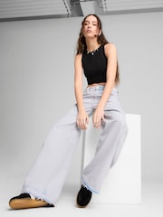 Puma Black Womens Wardrobe Ribbed Crop Top - Image 7 of 10