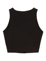 Puma Black Womens Wardrobe Ribbed Crop Top - Image 8 of 10