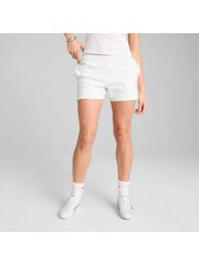 Puma White Womens Wardrobe ESS 4" Shorts Pointelle Shorts - Image 5 of 5