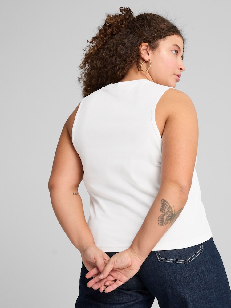 Puma White Womens No. 1 Logo Slim Tank Top - Image 2 of 5