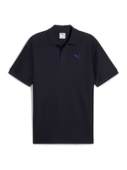 Puma Blue Mens Premium Essential Relaxed Jacquard Polo Shirt - Image 5 of 5