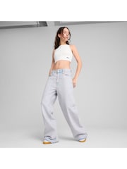 Puma White Womens WARDROBE ESS Ribbed Crop Top - Image 18 of 22