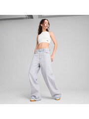 Puma White Womens WARDROBE ESS Ribbed Crop Top - Image 6 of 22