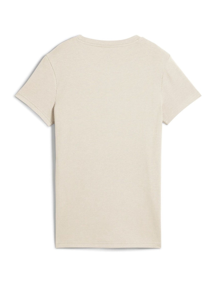 Puma Natural Womens ESS Elevated Rib T-Shirt - Image 3 of 3