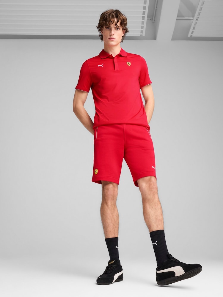 Puma Red Mens Scuderia Ferrari HP Race Sweat Shorts - Image 2 of 5