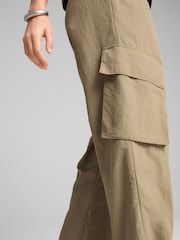 Puma Brown Womens Wardrobe Essential Relaxed Woven Cargo Joggers - Image 3 of 5