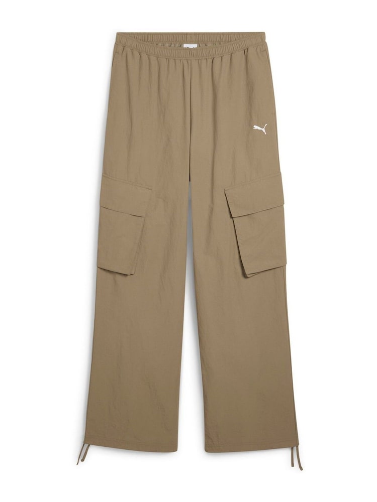 Puma Brown Womens Wardrobe Essential Relaxed Woven Cargo Joggers - Image 5 of 5