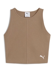 Puma Womens WARDROBE ESS Ribbed Crop Top - Imagen 4 de 4