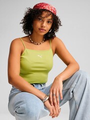 Puma Green Womens Wardrobe Essentials Ribbed Tank Top - Image 1 of 2