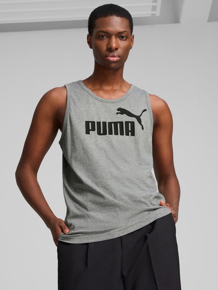 Puma Grey Mens Essentials No. 1 Logo Tank Top - Image 1 of 3