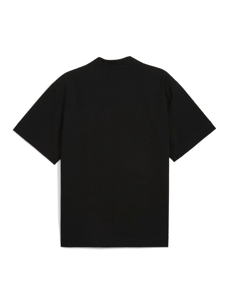 Puma Black Mens Wardrobe Essentials Seersucker Relaxed Shirt - Image 2 of 2