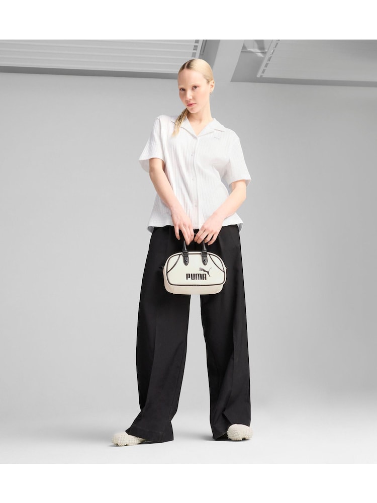 Puma White Womens Wardrobe Essential Pointelle Shirt - Image 1 of 5