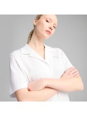 Puma White Womens Wardrobe Essential Pointelle Shirt - Image 5 of 5