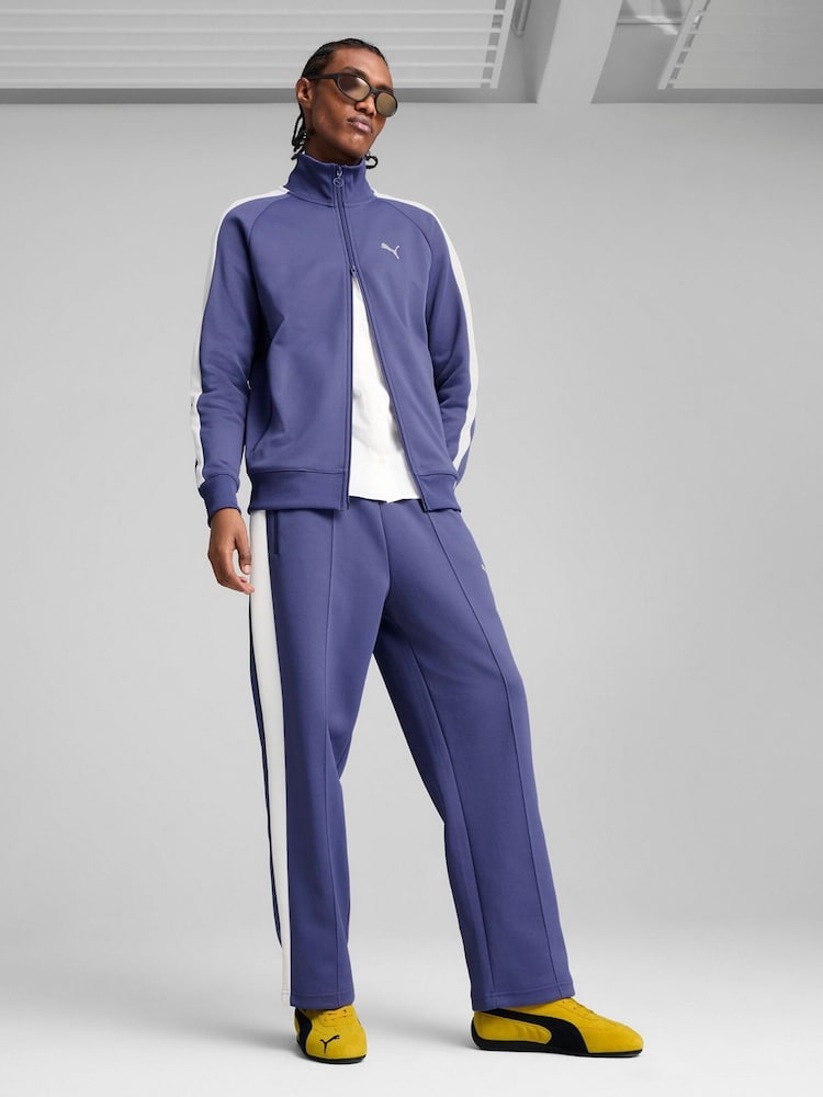 Puma Blue Mens T7 Always On Relaxed Track Joggers - Image 1 of 4