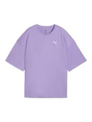 Puma Purple Womens Oversized Wardrobe Essentials T-Shirt - Image 1 of 2